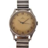 Omega - Gentleman's automatic wristwatch, ref: 2438-1, the stainless steel case having a patinated