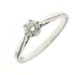 Single stone diamond 18ct white gold ring, the brilliant cut of approximately 0.25 carats estimated,