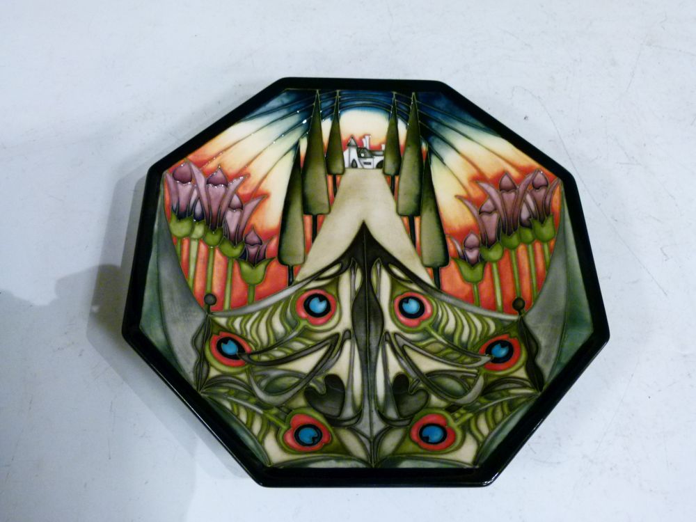 Moorcroft pottery octagonal dish, 'The Gate', designed by Kerry Goodwin, 2010, 74/150, 26cm - Image 2 of 7