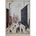 Laurence Stephen Lowry (1887-1976) - Coloured print - 'Industrial Scene', published by Venture