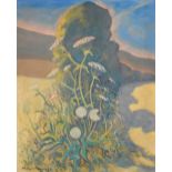 Philip Meninski (1919-2007) - Oil on board - 'End of a hedgerow, high summer', signed lower left,