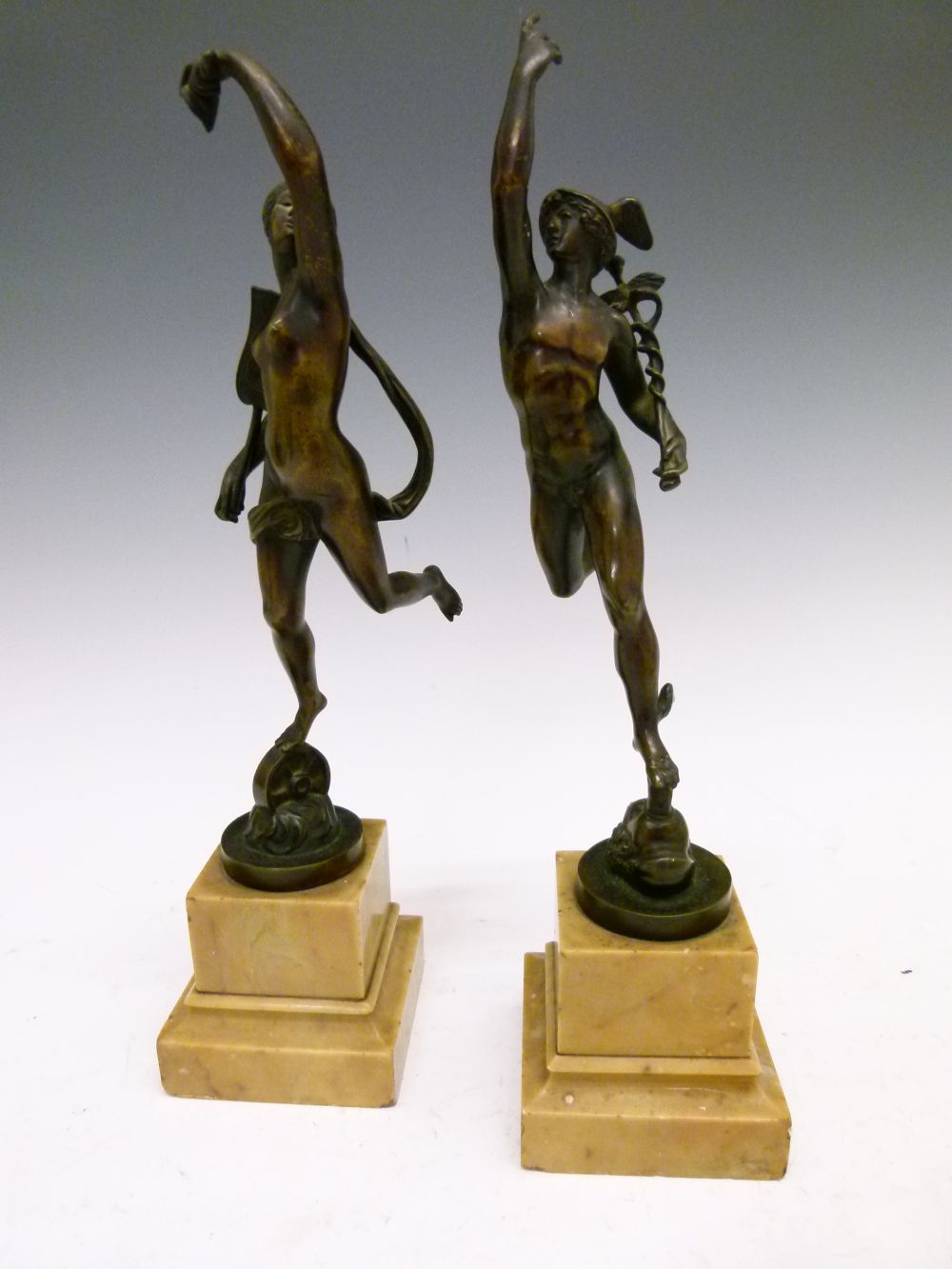 Pair of 19th Century 'Grand Tour' bronze figures of Mercury and Fortuna, after Giambologna, each - Image 5 of 10