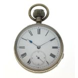 Unusual early 20th Century base metal combination open-face pocket watch and map-reading gauge,
