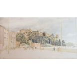 Sir Henry Rushbury RA (1889-1968) - Pen and Ink and Watercolour - 'By the Tiber, Rome', signed lower
