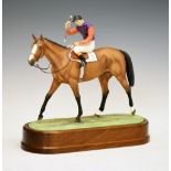 Royal Worcester porcelain figure group, modelled by Doris Lindner - 'The Winner', 1959, on