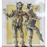 Tim Goodchild (20th Century costume designer) - Watercolour - Costume design for Puck, A Midsummer