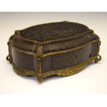 Good 19th Century French ebony and boullework dressing or vanity case, the hinged cartouche-form