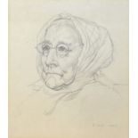 Kathleen Hale OBE (1898-2000) - Pencil sketch - Portrait of an elderly lady, signed and dated 1920
