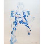 After David Hockney (1937-) - Coloured print - 'Celia, Carennac, August', 59cm x 49.5cm, framed