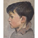 Kathleen Hale OBE (1898-2000) - Oil on canvas - Portrait of a young boy, signed lower left, 25cm x