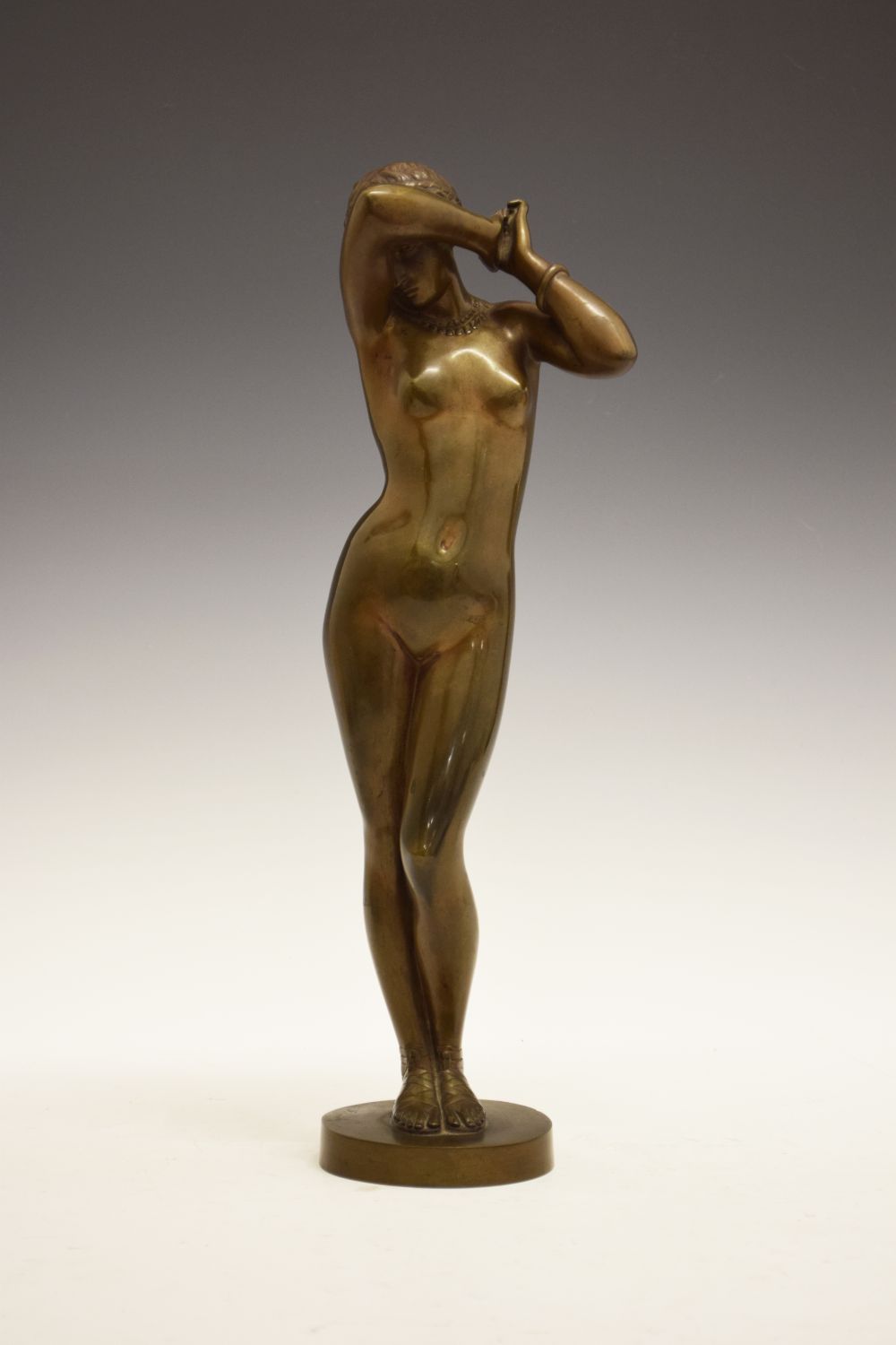 Jean Alexandre Joseph Falguiere (French, 1831-1900) - 'Phryne', a patinated bronze figure based on