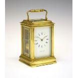 Late 19th Century brass-cased carriage clock, retailed by Elkington & Co, 22 Regent Street, with
