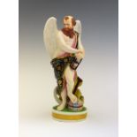 Late 18th Century Derby porcelain figure of Old Father Time, circa 1780-90, the winged figure