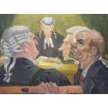 Kathleen Hale OBE (1898-2000) - Oil on canvas - The courtroom, signed lower left, 31.5cm x 39.5cm,