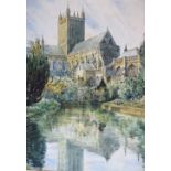 Arthur Charles Fare (1876-1958) - Watercolour - Wells Cathedral, unsigned, 34.5cm x 24.5cm, framed