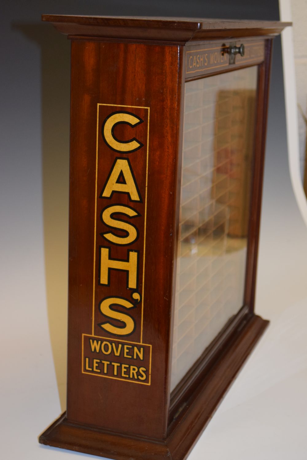 Advertising Interest - Early 20th Century cabinet, for 'Cash's Woven Double Letters', the hinged - Image 2 of 8