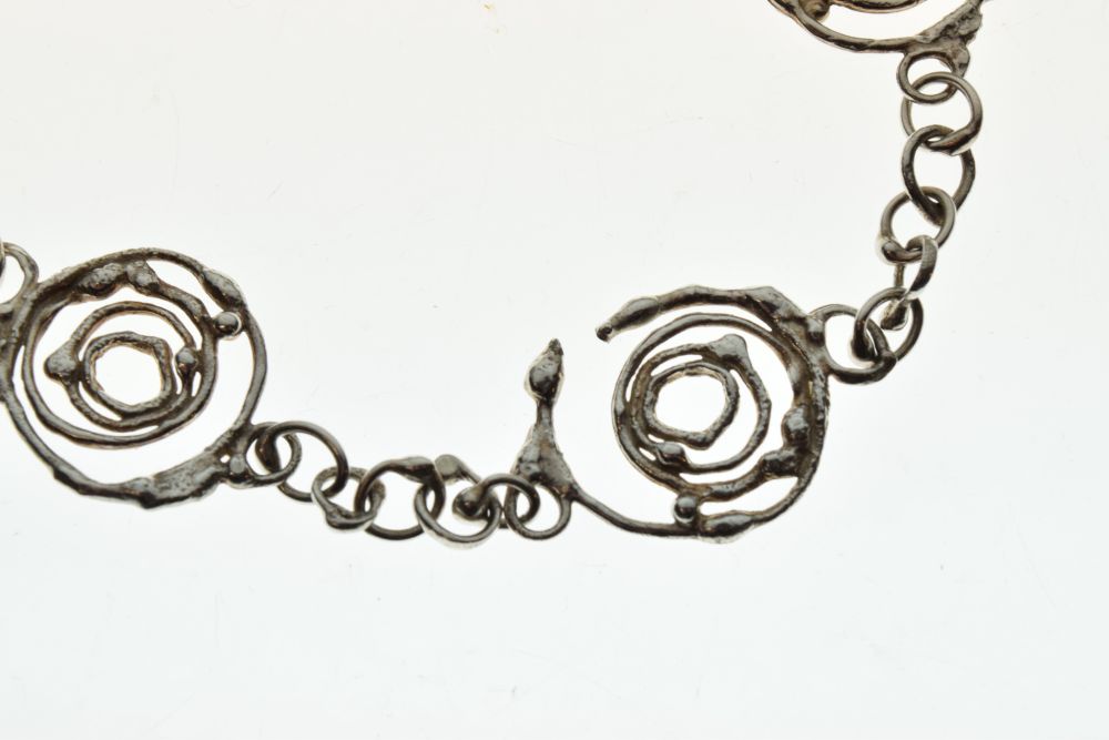 Jane Watling 'Montana Swirl' silver bracelet, London 1991, 20cm long Condition: **General - Image 2 of 5