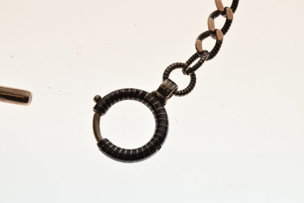 Watch chain, with niello decoration, 22cm long Condition: Unmarked white metal, no obvious - Image 2 of 4