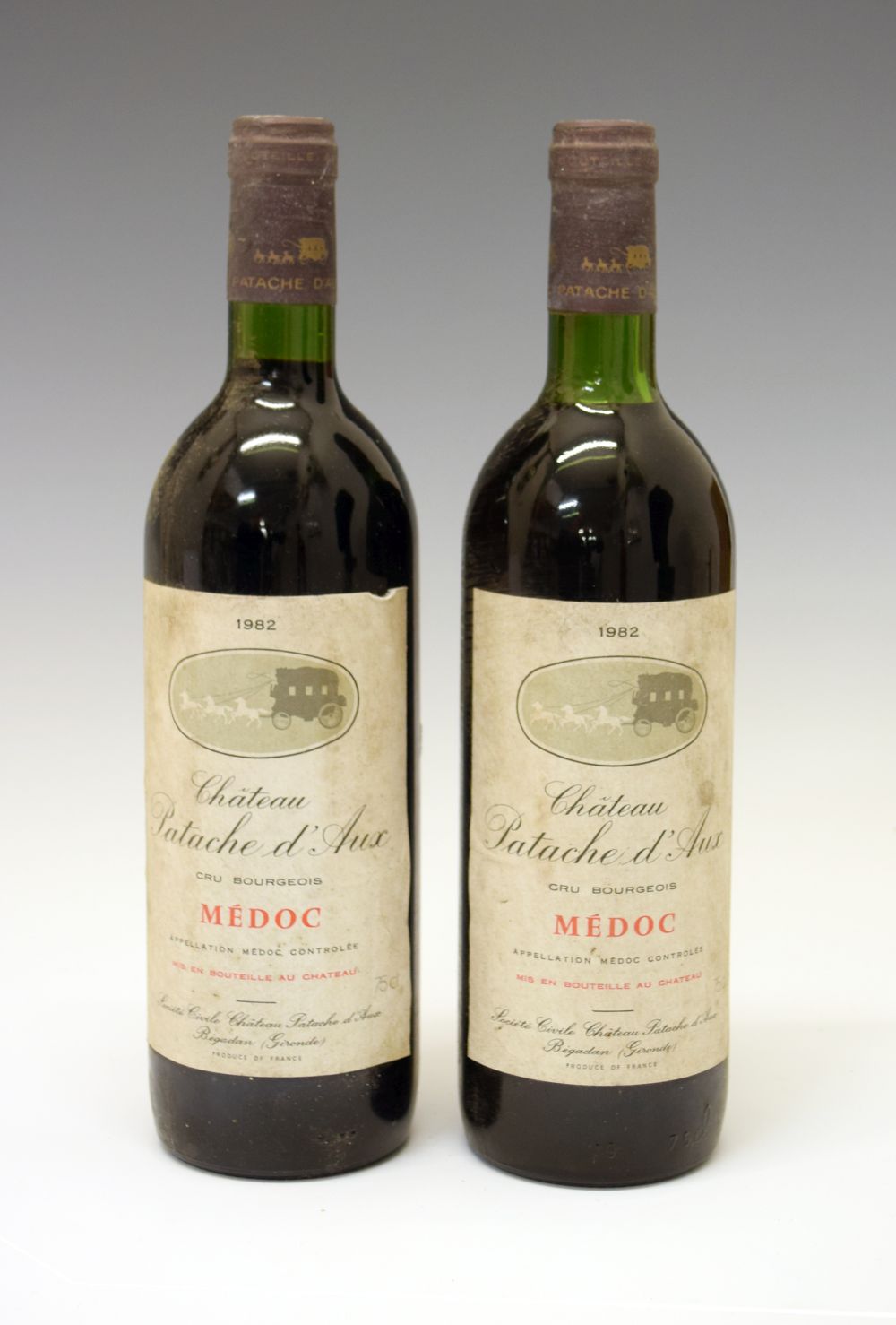 Wines & Spirits - Two bottles of Chateau Patache d'Aux, Medoc 1982 (2) Condition: Levels and seal