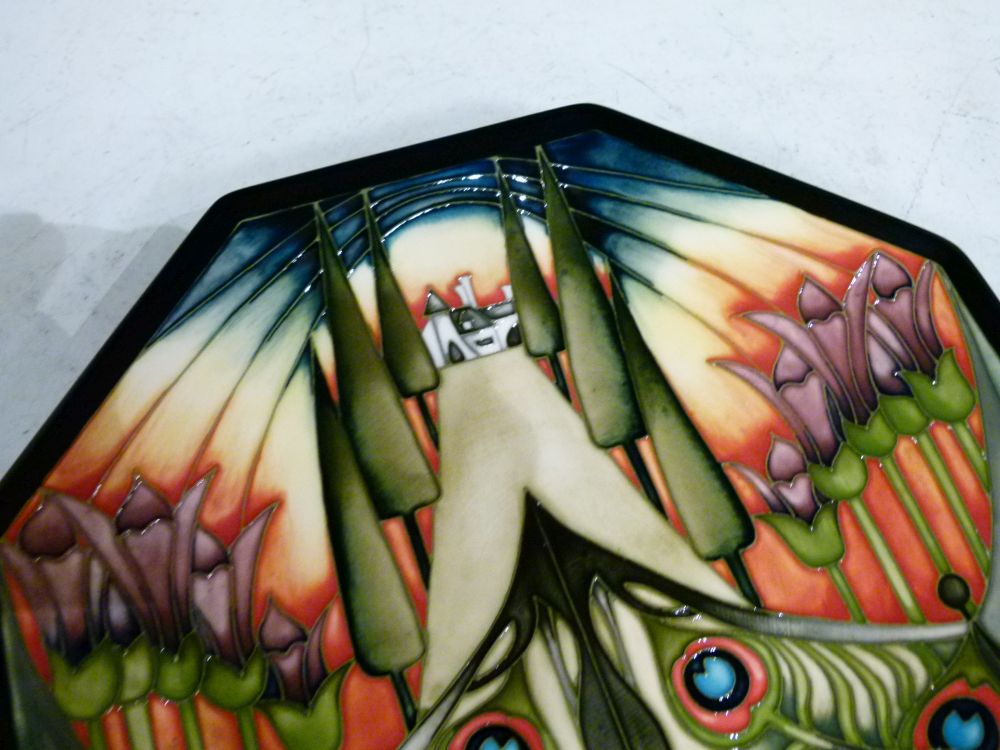 Moorcroft pottery octagonal dish, 'The Gate', designed by Kerry Goodwin, 2010, 74/150, 26cm - Image 3 of 7