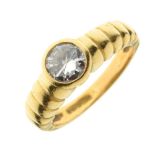 Diamond single stone 18ct gold ring, the brilliant cut of approximately 1 carat estimated, size T,