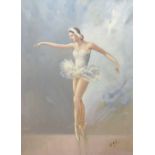Gustave Vidal (French 1895-1966) - Oil on canvas - 'Ballerina', signed lower right, 39cm x 28.5cm,