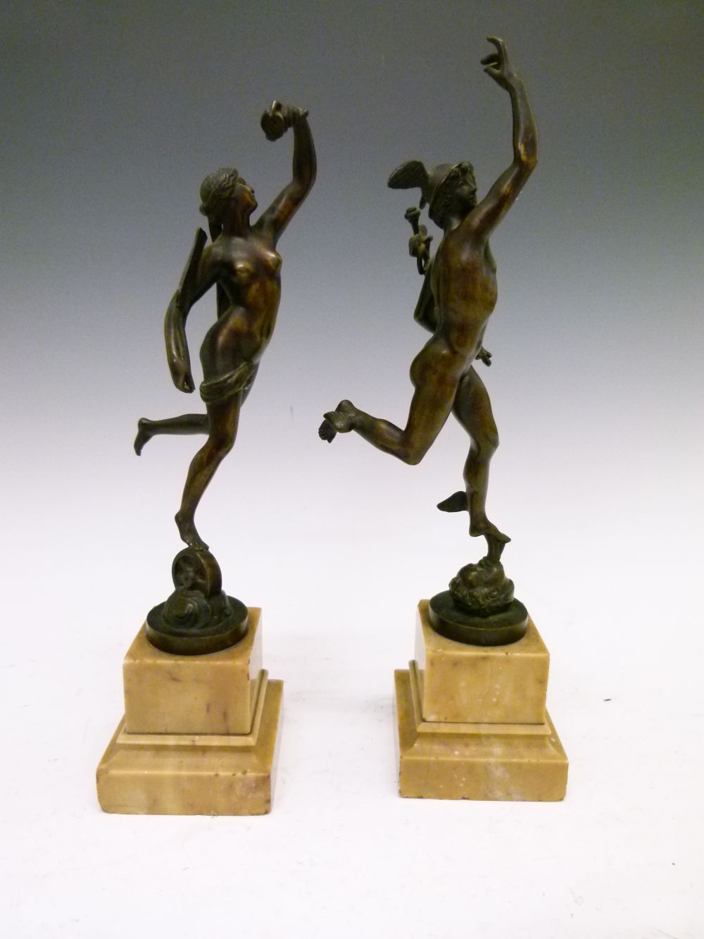 Pair of 19th Century 'Grand Tour' bronze figures of Mercury and Fortuna, after Giambologna, each - Image 2 of 10