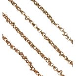 Guard chain of fancy links, tagged but worn, 150cm long, 39g gross Condition: Unmarked. No obvious