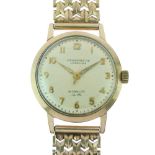 Winegartens Ltd, London - Gentleman's 9ct gold manual wind wristwatch, the cream dial with gold