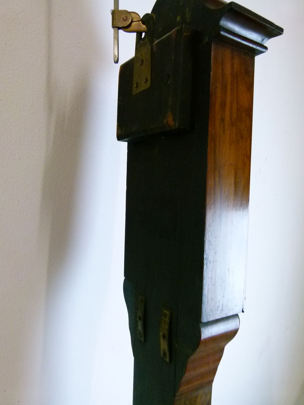 Late Victorian carved walnut stick barometer, anonymous, the white ceramic scale printed for 10am - Image 7 of 8