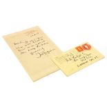 Autograph - John Betjeman (1906-1984), Poet Laureate from 1972 - signed handwritten letter dated