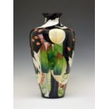 Large Moorcroft pottery limited edition 'Prestige' vase, believed 'Song Bird' pattern, designed by