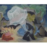 Kathleen Hale OBE (1898-2000) - Oil on canvas - The ocean floor with jellyfish, unsigned, 49cm x