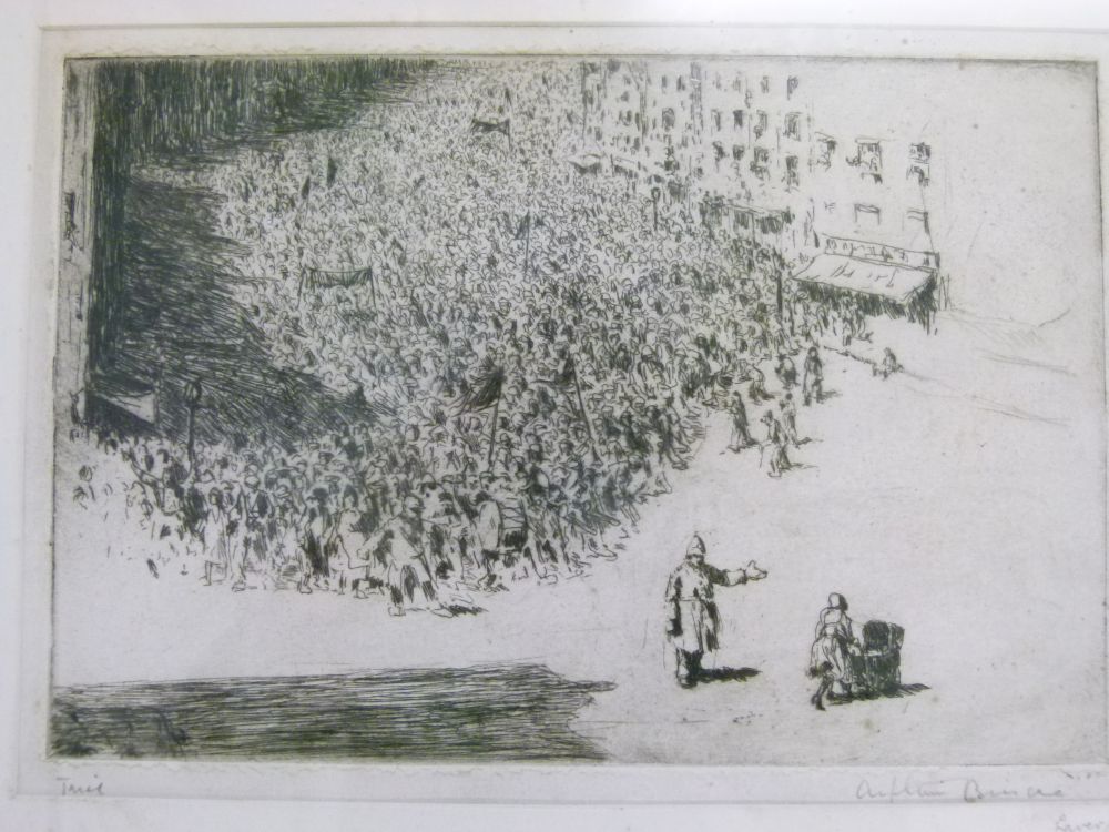 Arthur Briscoe (1873-1943) - Etching - Signed trial proof depicting a lady pushing a pram in front - Image 3 of 7