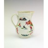 Rare 18th Century Worcester porcelain sparrow-beak cream jug, polychrome-decorated in the Stag