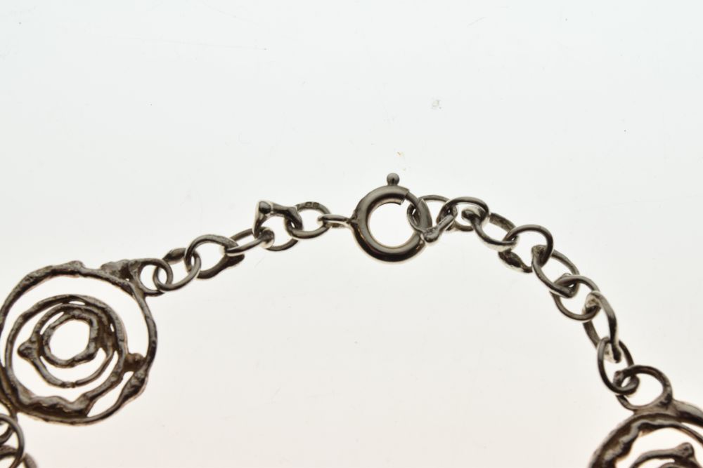 Jane Watling 'Montana Swirl' silver bracelet, London 1991, 20cm long Condition: **General - Image 3 of 5