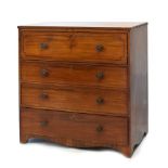 Early 19th Century mahogany secretaire chest of drawers, the rectangular top with reeded edge over