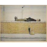 Laurence Stephen Lowry, RA (1887-1976) - Limited edition signed coloured print - 'Man lying on a