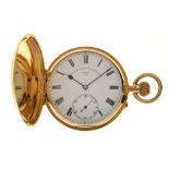 Wales & McCulloch, 20 Ludgate Hill, London 3543 - 18ct gold hunter pocket watch, the signed white