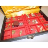 JEWELRY BOX WITH COSTUME AND OTHER EARRINGS AND CHAINS EST [£15-£30]