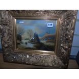 19thC OIL ON BOARD DUTCH LANDSCAPE BY Wm PETERSON 25CMS X 20CMS EST [£120-£ 200]