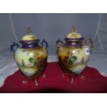 A PAIR OF NORITAKI LIDDED VASES A/F EST [£30- £60]