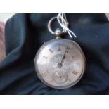 SILVER POCKET WATCH CHESTER 1893 SILVER DIAL WITH GOLD NUMERALS EST[£100-£150]