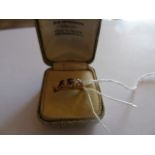 18CT GOLD 3 RUBY & 2 DIAMOND RING SIZE 'L' 2.5GRMS EST [£60-£90]
