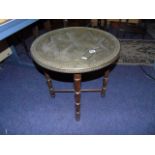 BRASS TOPPED OCCASIONAL TABLE ORIENTAL STYLE EST [£20- £40]