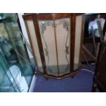 WALNUT BOW FRONT CHINA CABINET EST [£15- £20]