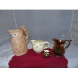 BURLEIGH (OLD FEEDING TIME JUG) CLARICE CLIFF WATER JUG,& LUSTRE JUG EST [£20- £40]