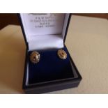 PAIR OF EARRINGS VICTORIAN STYLE WITH RUBY STONES EST [£20-£40]