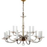 Transparent Bohemia crystal chandelier 20th century 55x80 cm