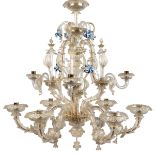 Rezzonico Murano glass chandelier 20th century 100x100 cm.